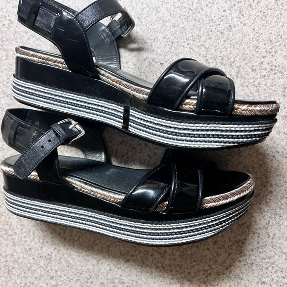 Stuart Weitzman Black and White Women's platform sandals size 7.5 - Picture 9 of 13